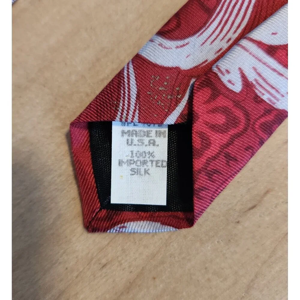 MARK ALEXANDER Golf Neck Tie 100% Silk Made In USA Golfers‎ Vintage Red EUC